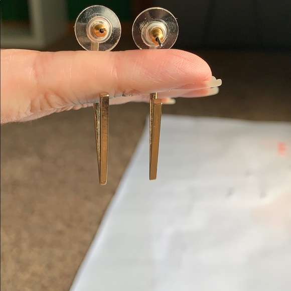 Express Gold Rhinestone Earrings - Picture 2 of 3